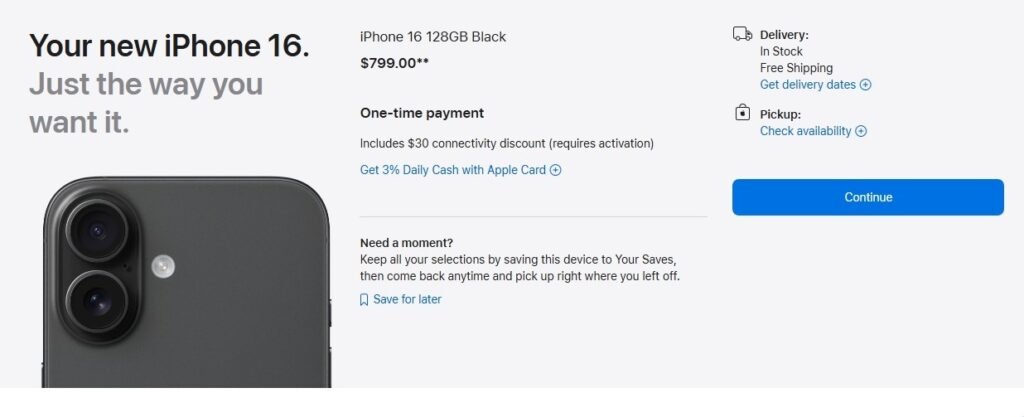 iPhone 16 shipping